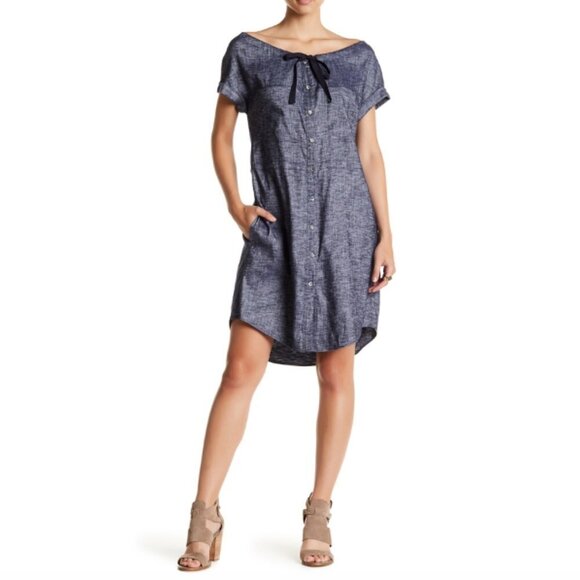 NWT Theory Laela Tierra Chambray Dress Sz. 6 - Picture 1 of 3